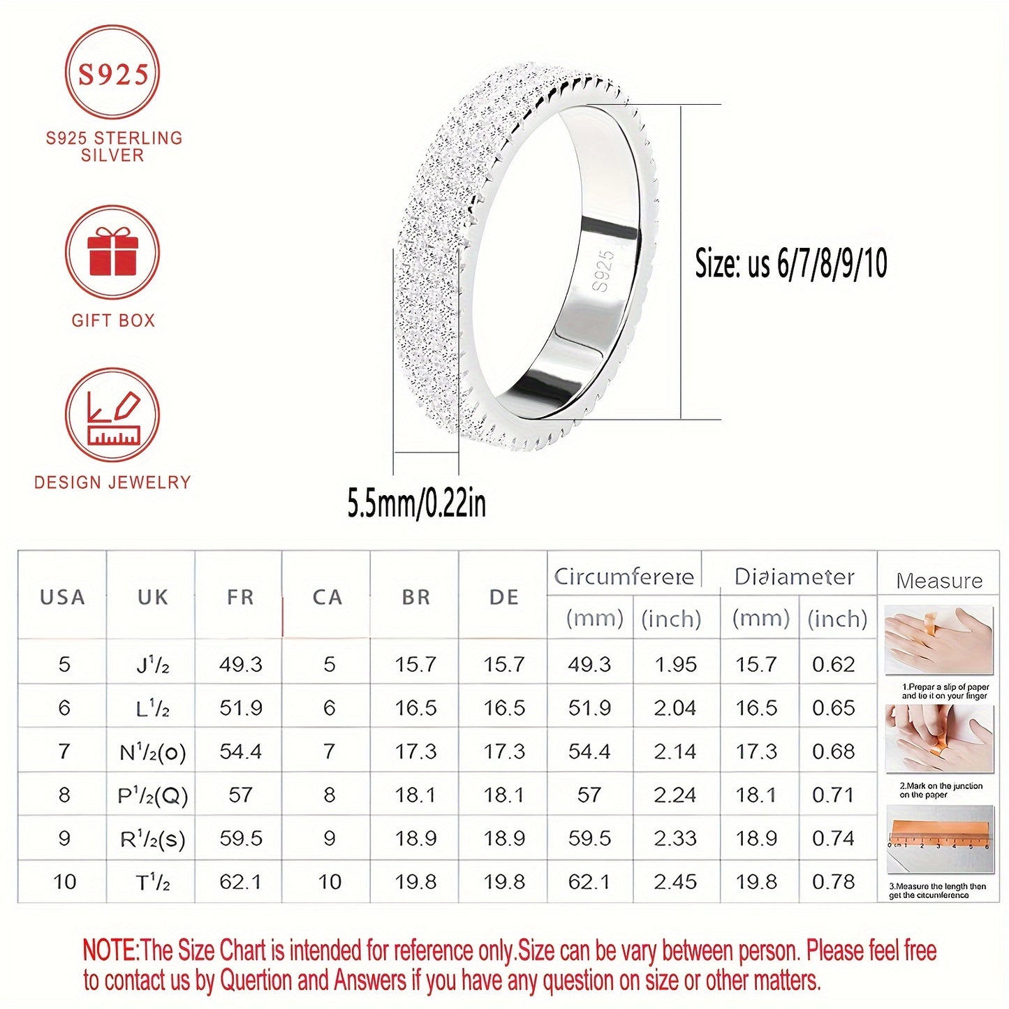 S925 Classic Row Ring