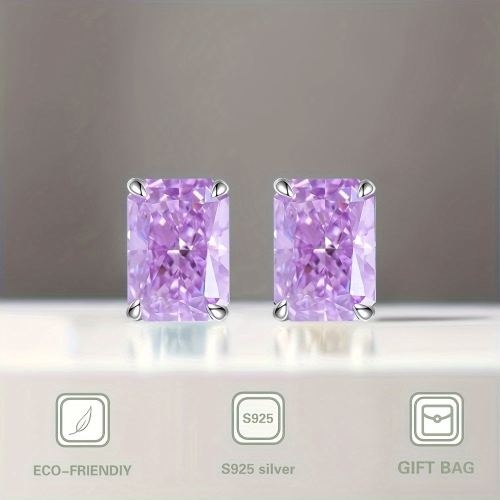 أقراط مرصعة بالزركون S925 7ct