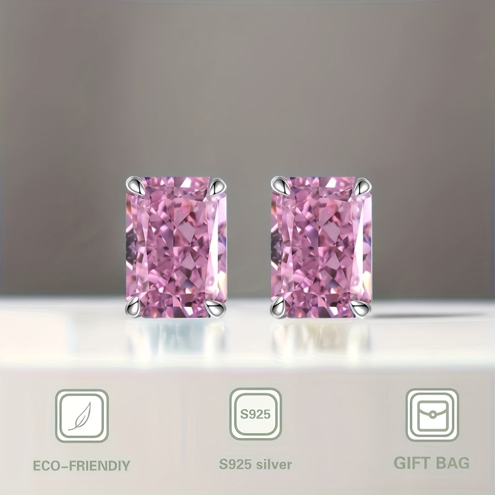 أقراط مرصعة بالزركون S925 7ct