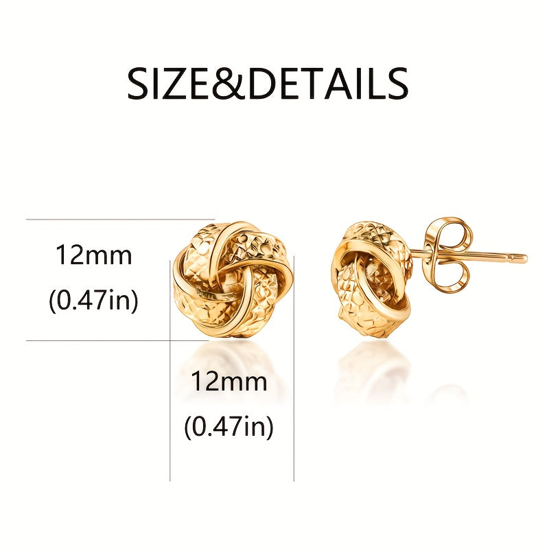 S925 Knot Stud Earrings