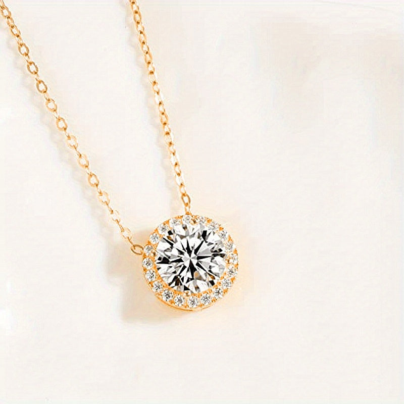 S925 Halo 2ct Moissanite Necklace