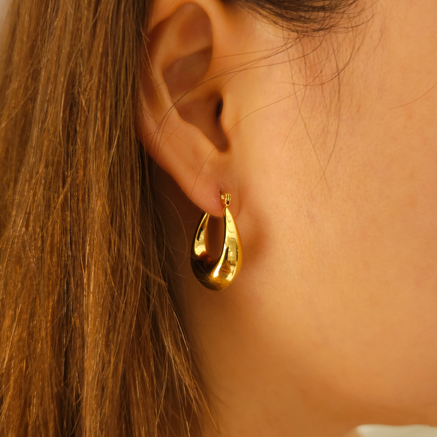Modern U-Cuff Earrings 18K Gold-Plated
