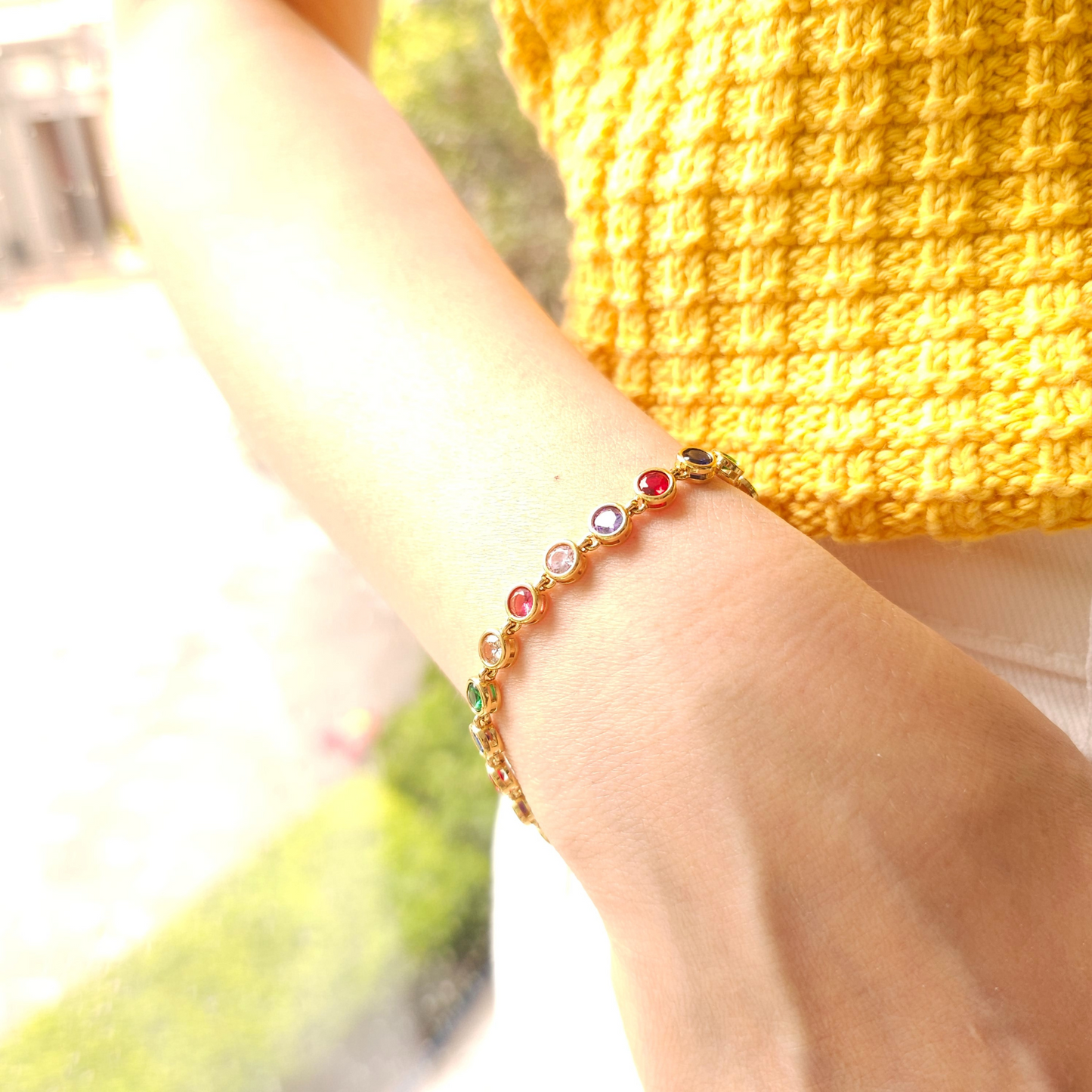 Prism Rainbow Bubble Bead Bracelet