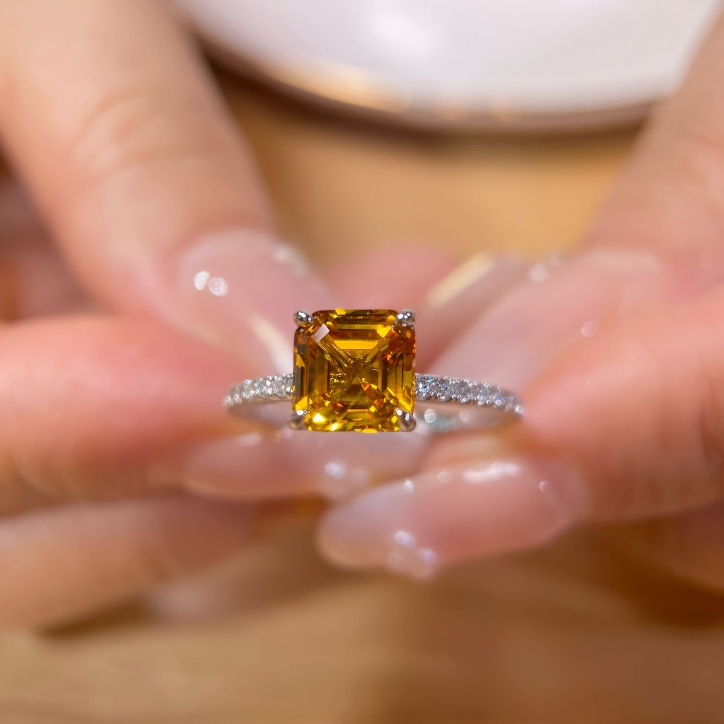 S925 Square Zirconia Ring