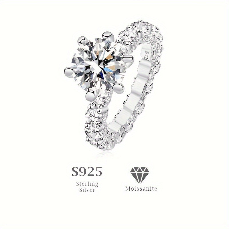 S925 4ct Moissanite Ring