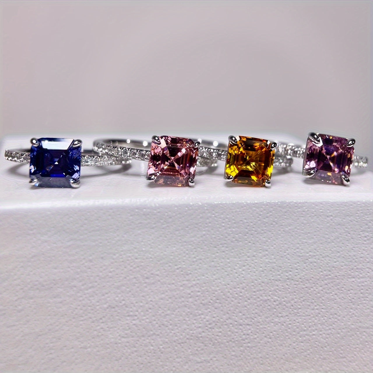 S925 Square Zirconia Ring