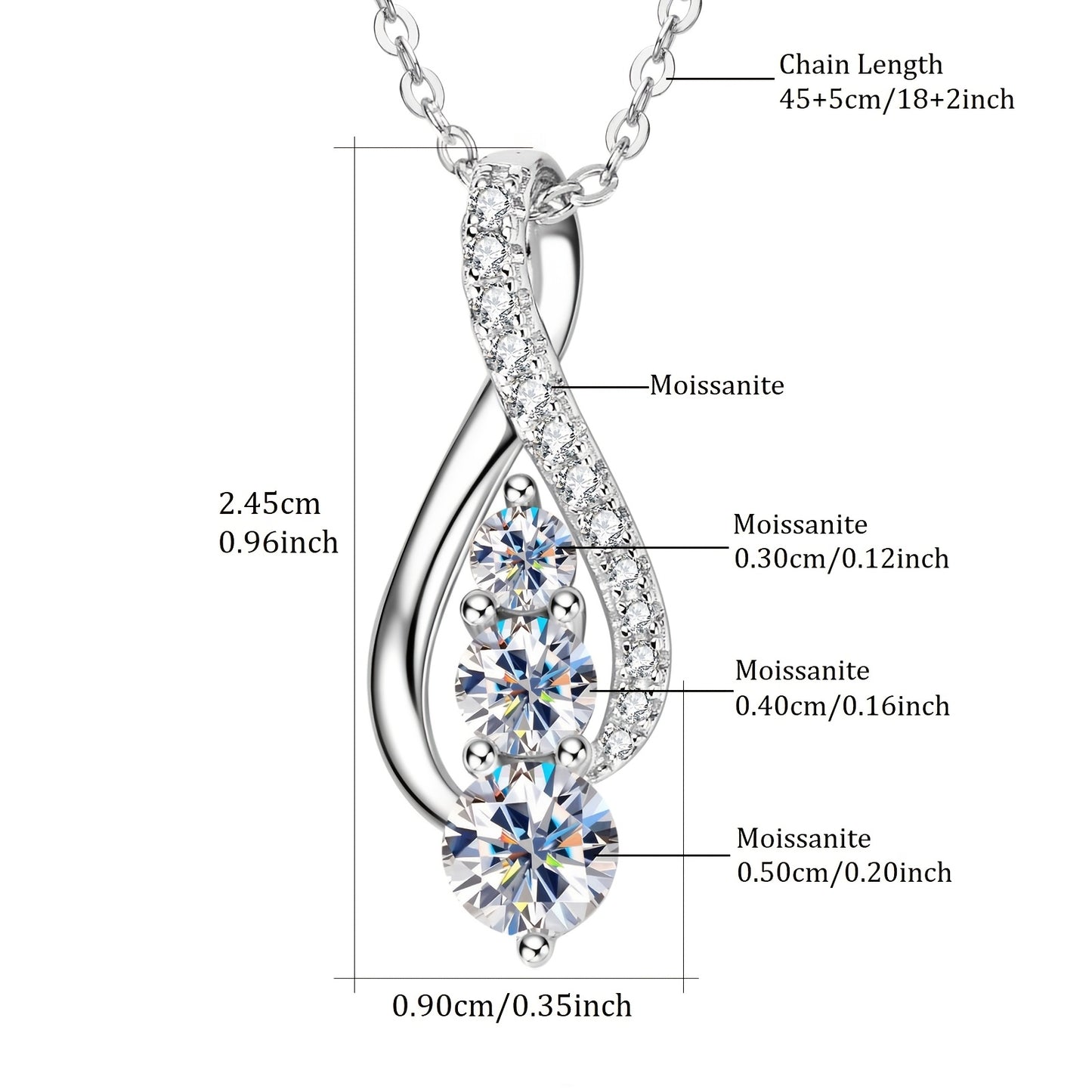Infinity 1ct Moissanite Pendant Necklace