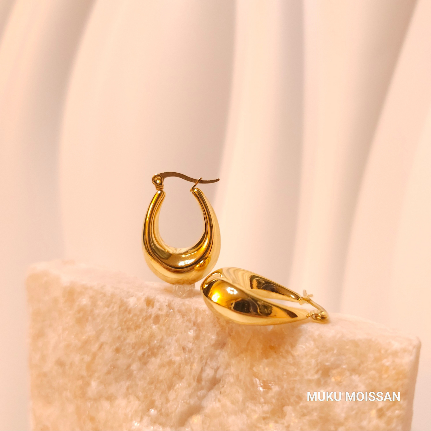 Modern U-Cuff Earrings 18K Gold-Plated