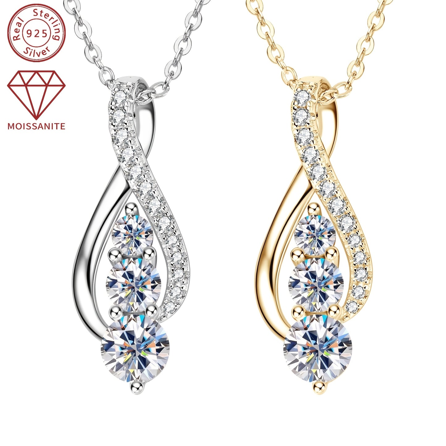 Infinity 1ct Moissanite Pendant Necklace