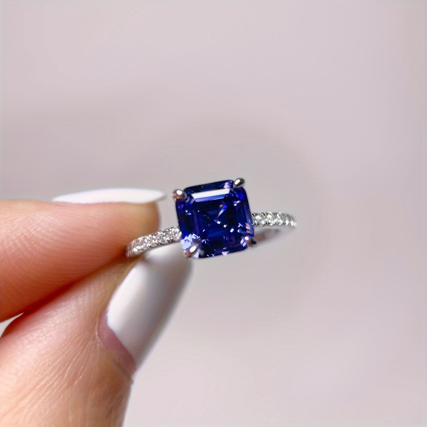 S925 Square Zirconia Ring