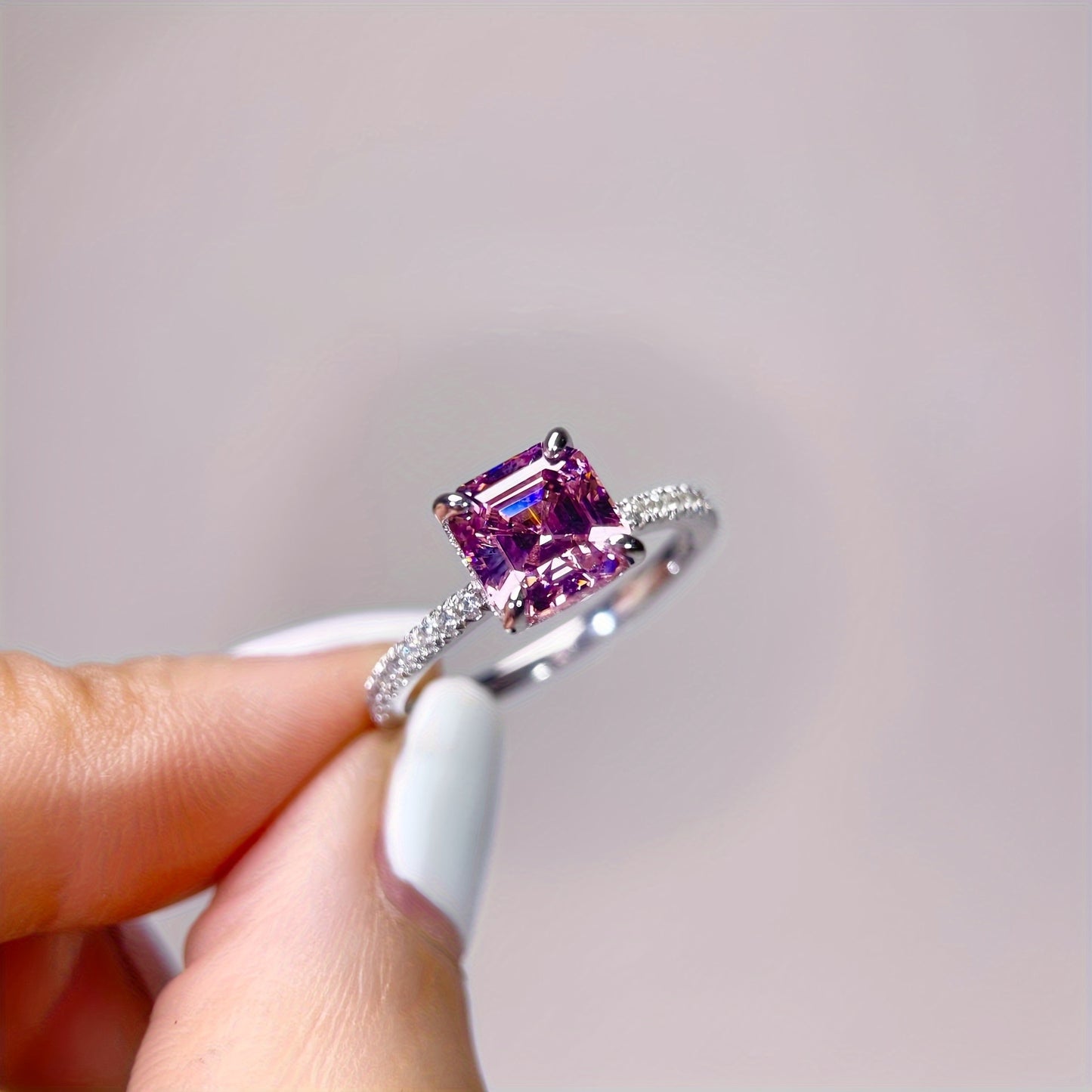 S925 Square Zirconia Ring