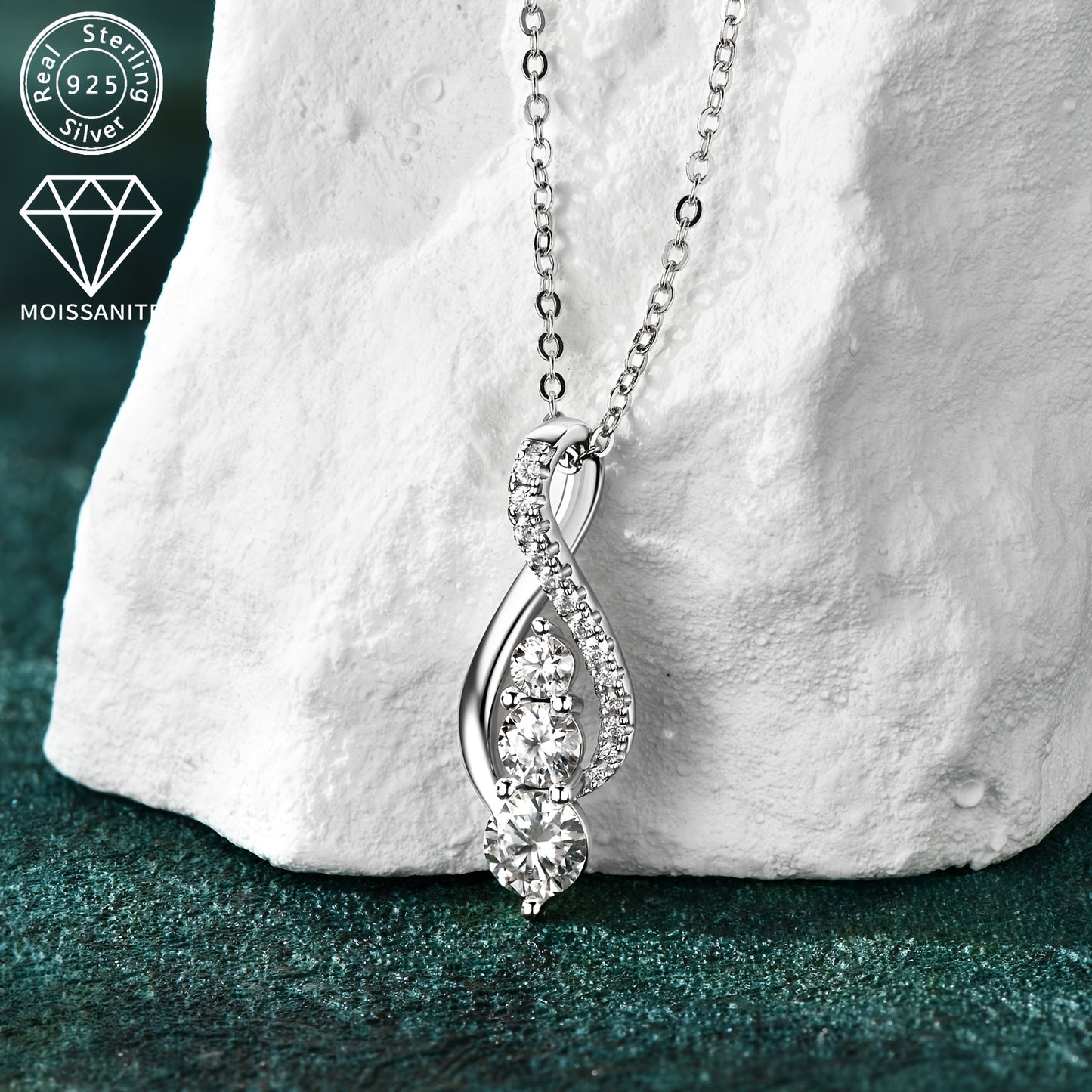 Infinity 1ct Moissanite Pendant Necklace