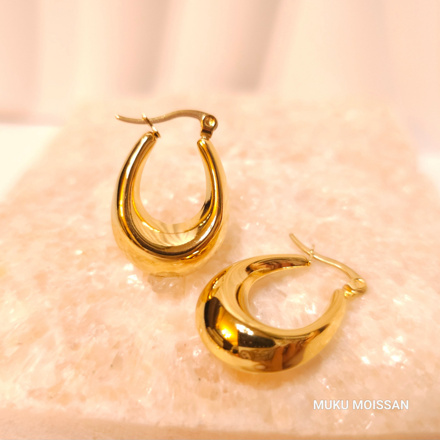 Modern U-Cuff Earrings 18K Gold-Plated
