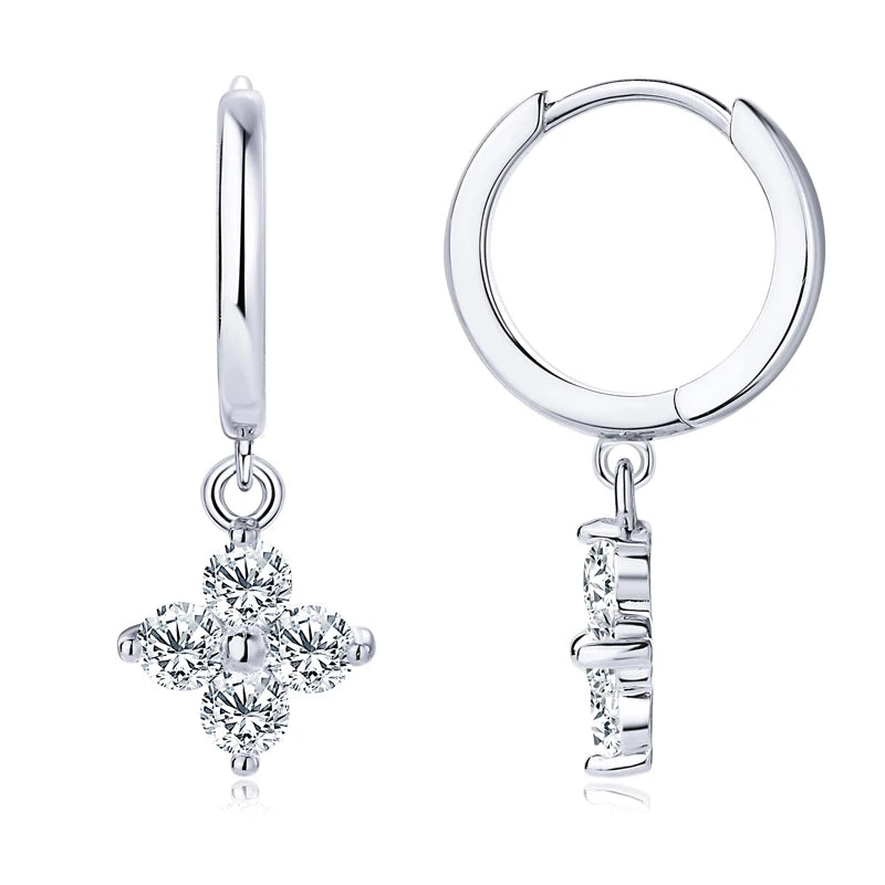 Leaf Moissanite Drop Earrings