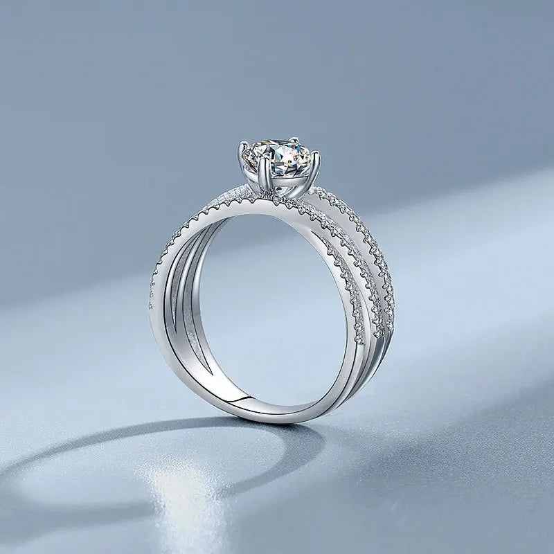 Embrace Round Moissanite Ring