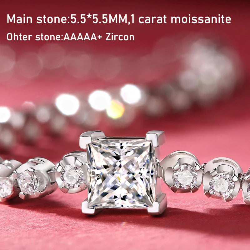 Princess 1ct Moissanite Tennis Bracelet