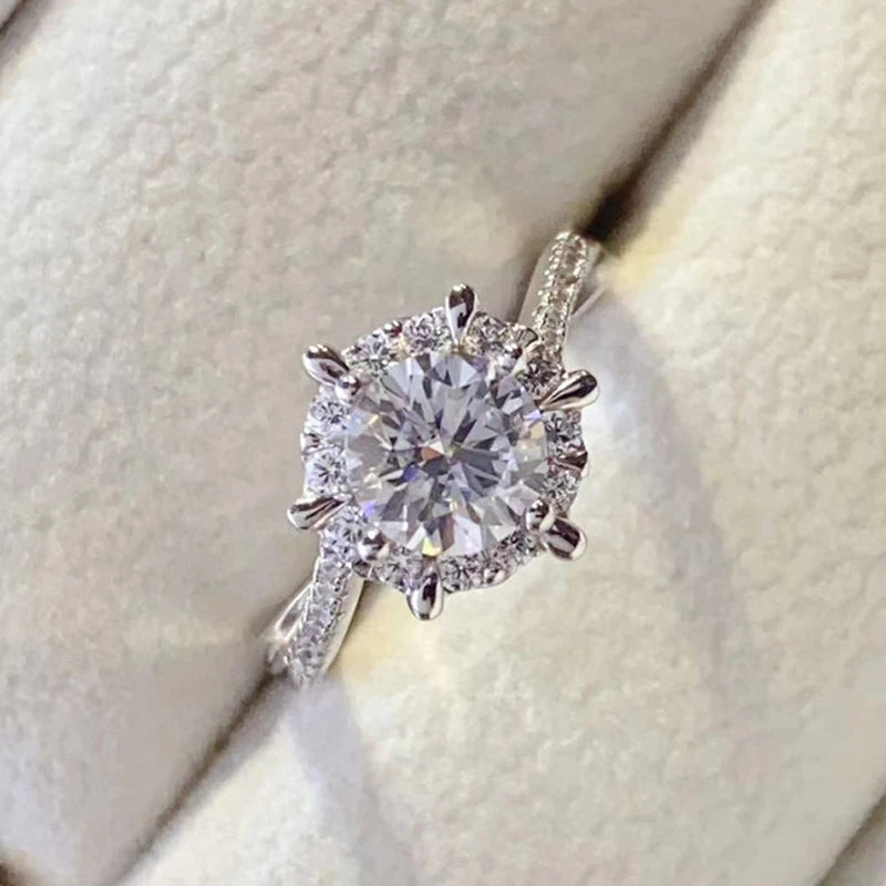 Calista Love Round Moissanite Ring