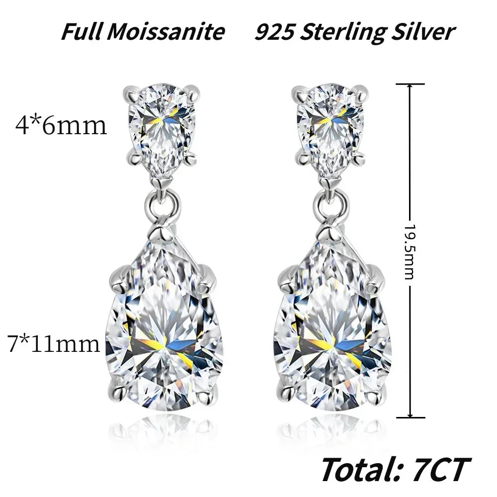 Meredith Pear 7ct Moissanite Earrings