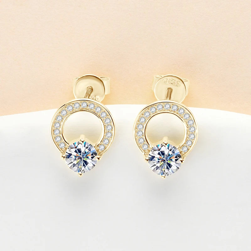 Brinco 0.5ct Moissanite Studs Earrings