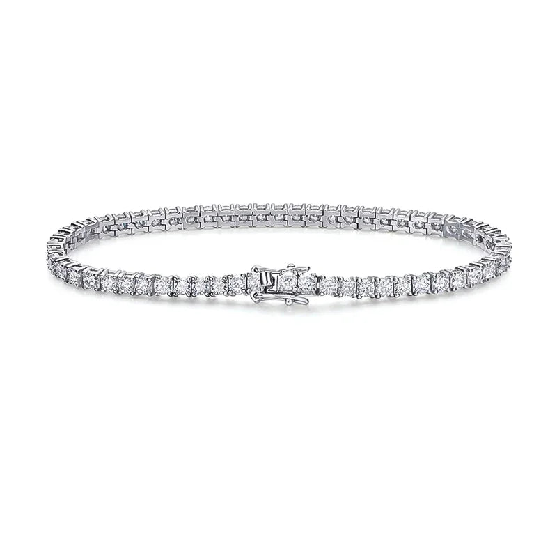 925 Round Cut Moissanite Tennis Bracelet