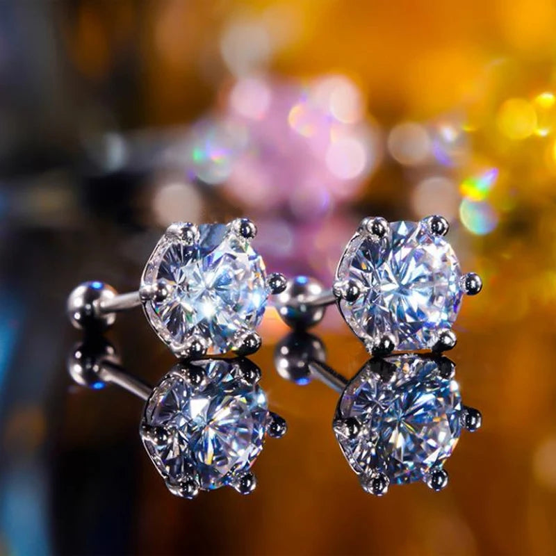 經典 925 圓形莫桑石耳環