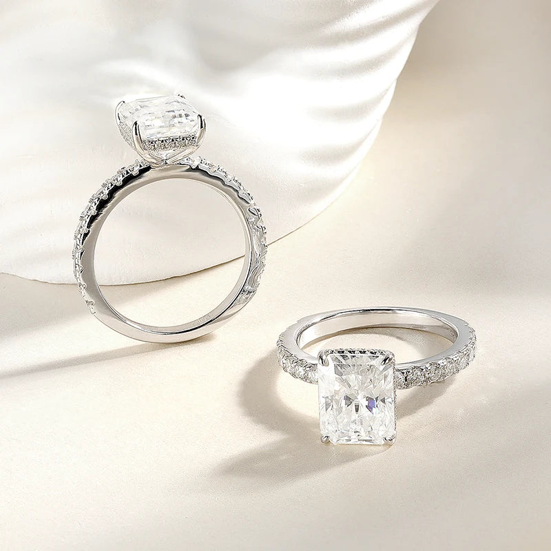 Radiant Emerald Moissanite Ring