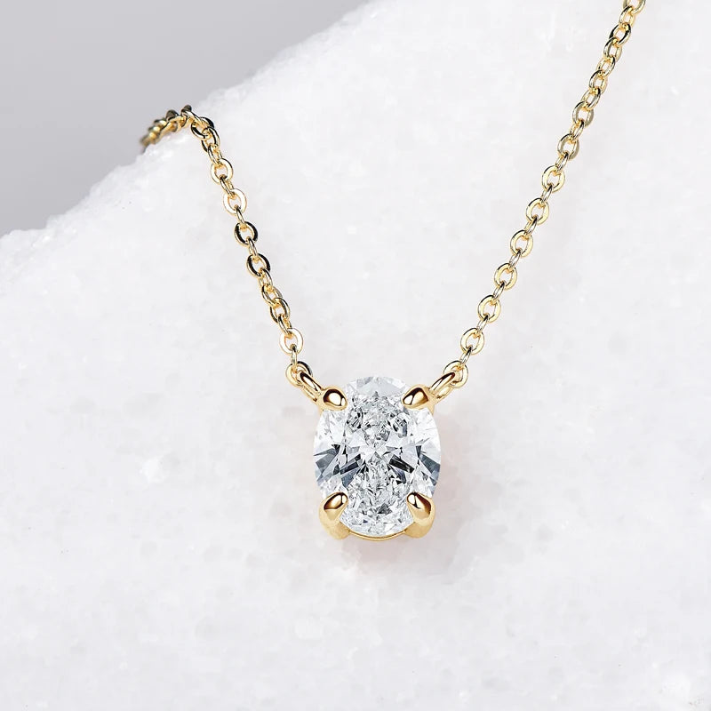 Oval 2ct Moissanite Pendant Necklace