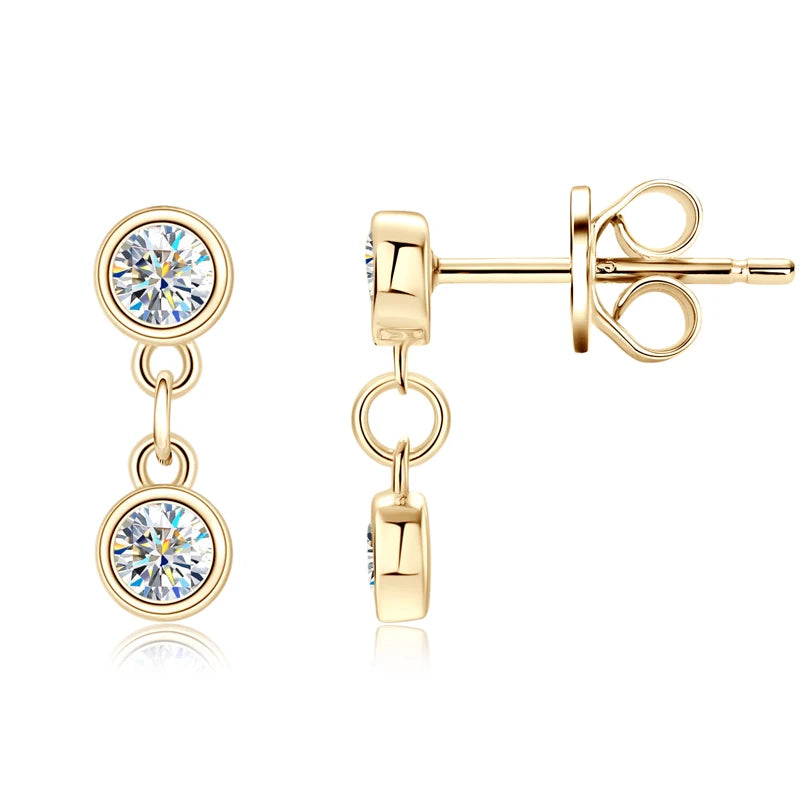 Long Chain Tassel Moissanite Drop Earrings