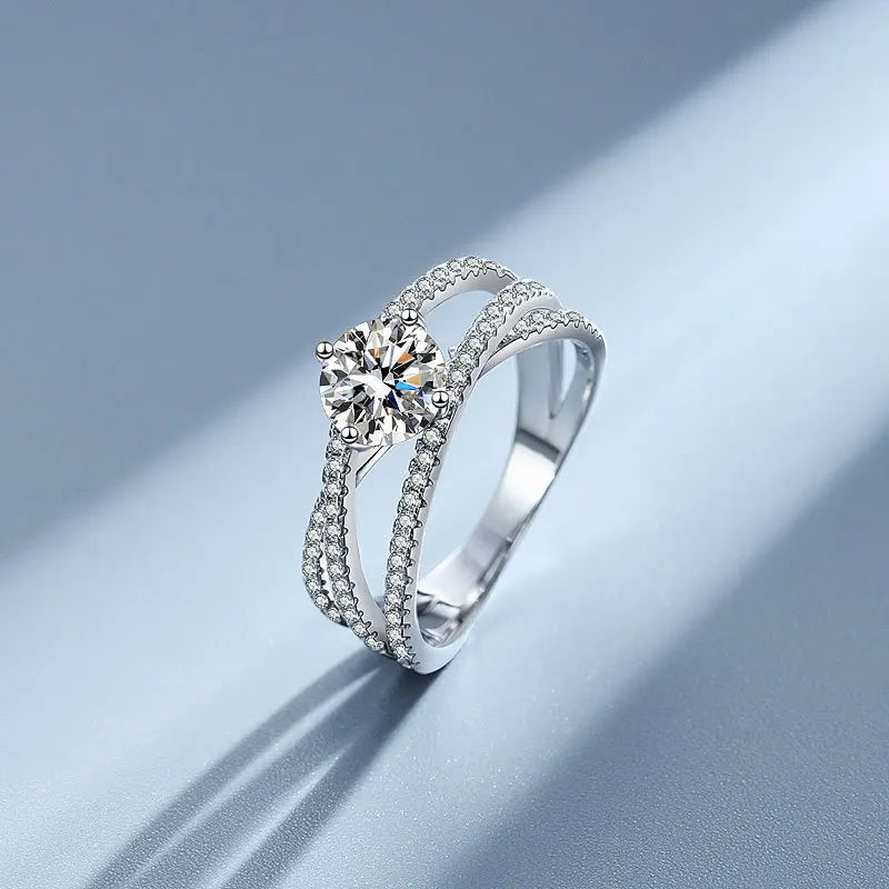 Embrace Round Moissanite Ring