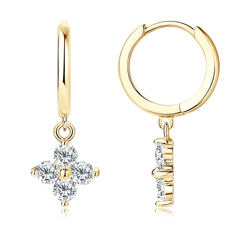 Leaf Moissanite Drop Earrings