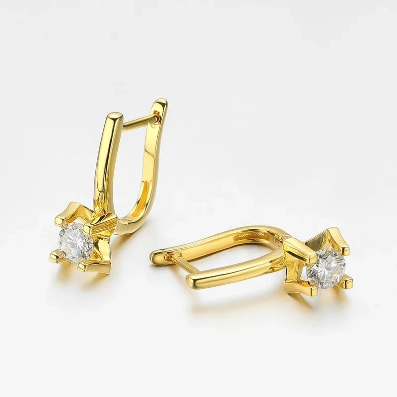 Leona Moissanite Hoop Earrings