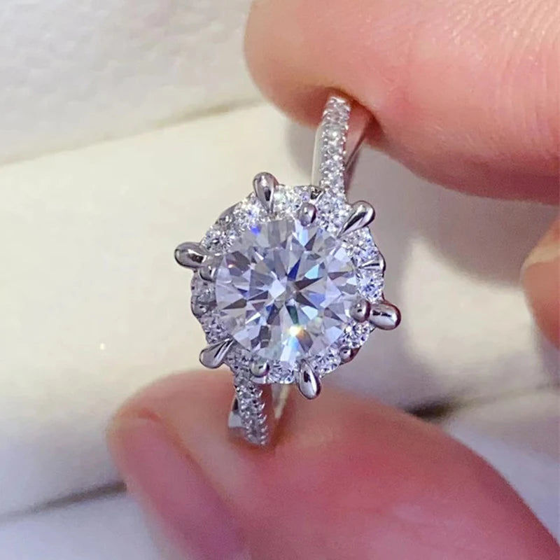 Calista Love Round Moissanite Ring