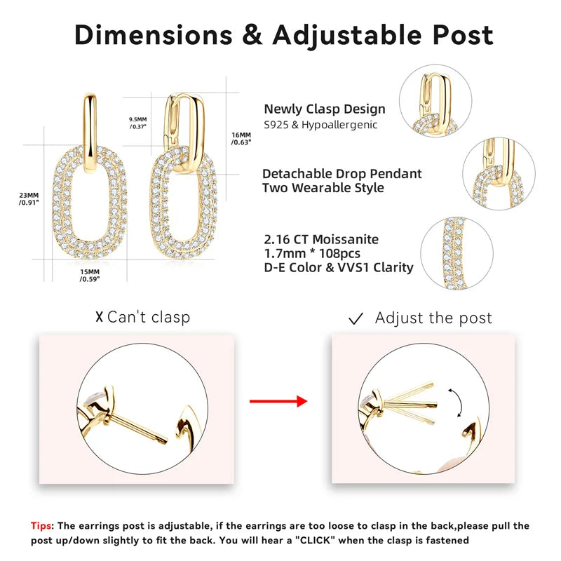 Double Circel Shiny Moissanite Earrings
