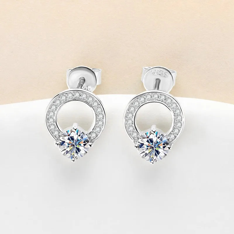 Brinco 0.5ct Moissanite Studs Earrings