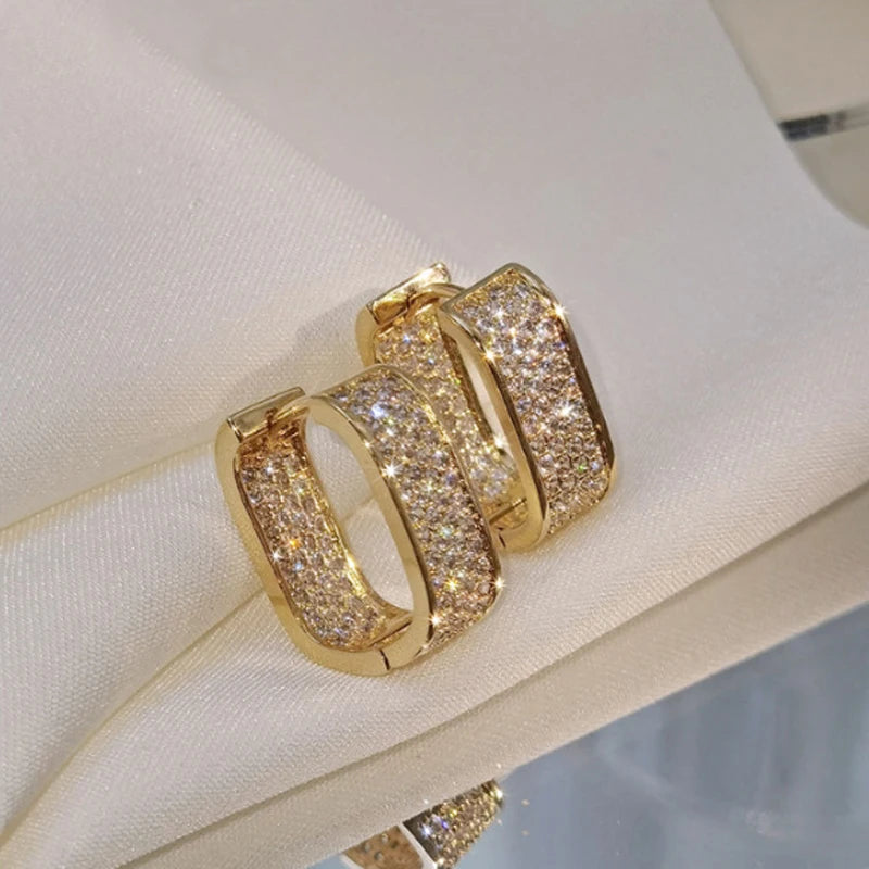 Full Moissanite Square Hoop Earrings