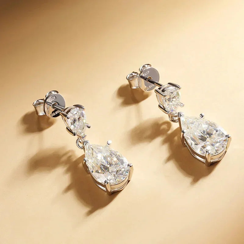Meredith Pear 7ct Moissanite Earrings