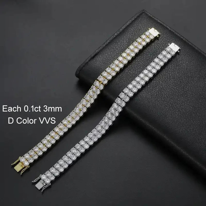 Classic Double Row Moissanite Tennis Bracelet