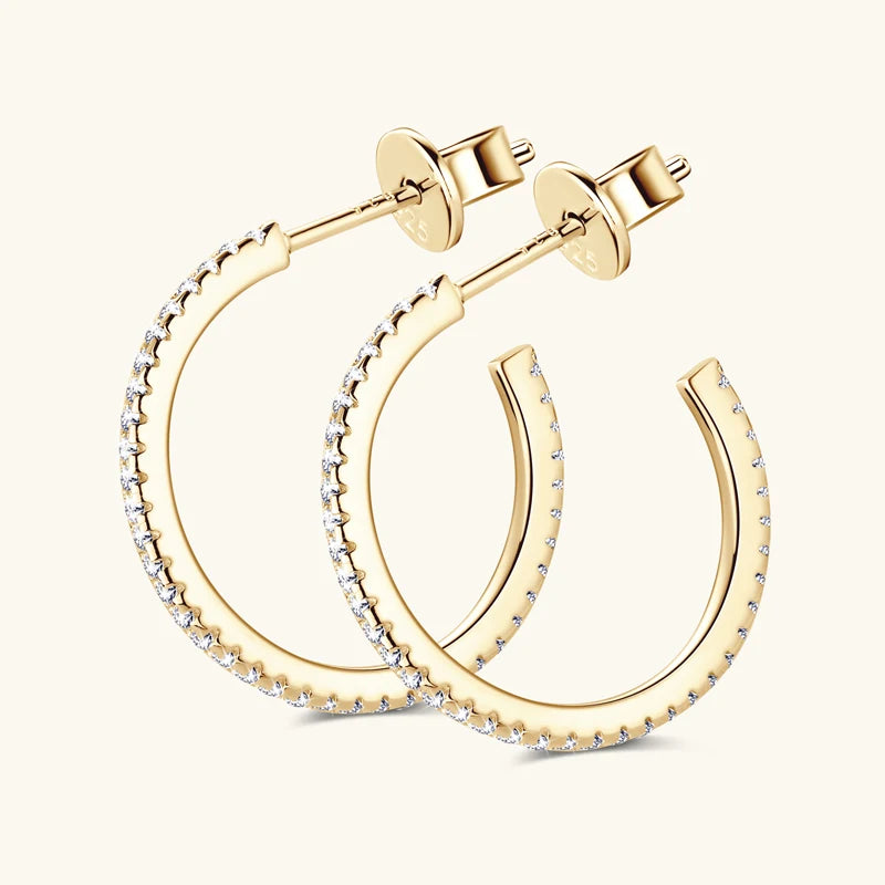 Lynn's C-shaped Moissanite Earrings