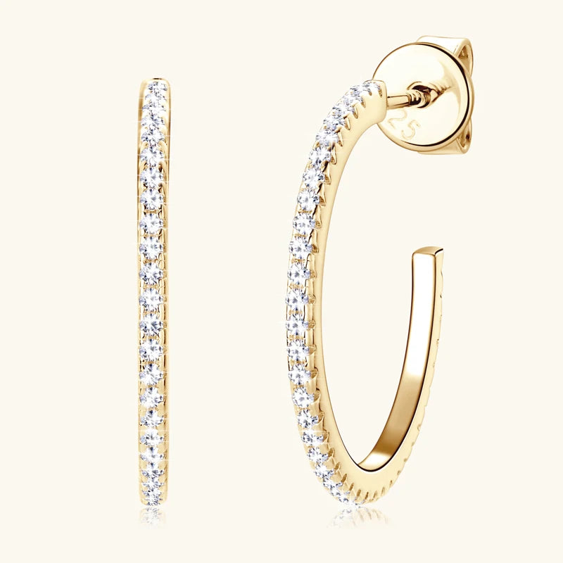 Lynn's C-shaped Moissanite Earrings