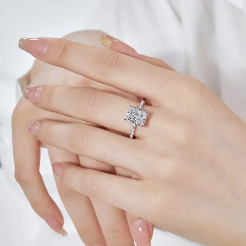 Radiant Emerald Moissanite Ring