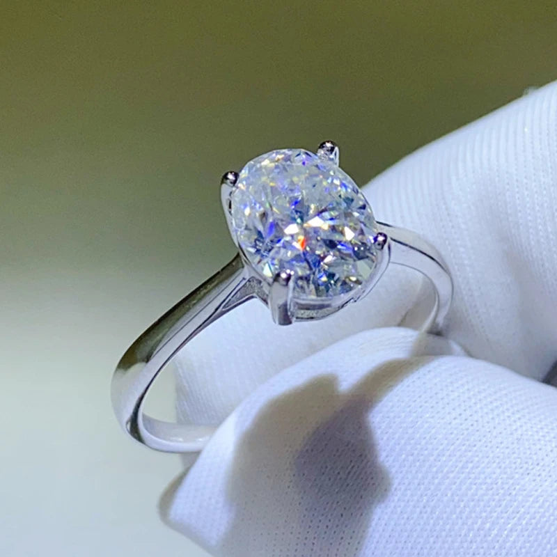 Solitaire Oval Moissanite Ring
