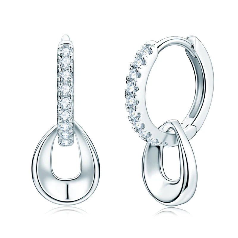 Gold Plated Moissanite Hoops Earrings