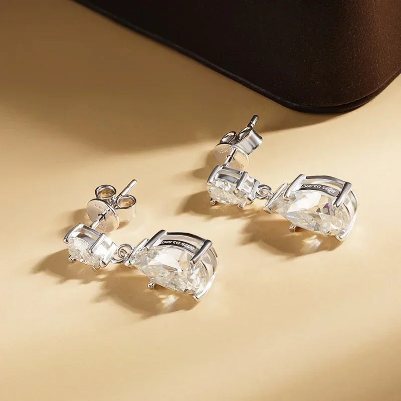 Meredith Pear 7ct Moissanite Earrings