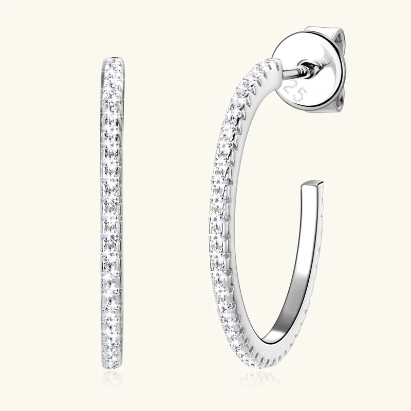 Lynn's C-shaped Moissanite Earrings