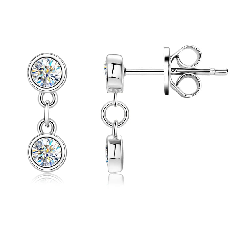 Long Chain Tassel Moissanite Drop Earrings