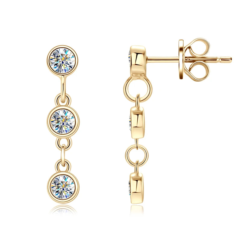 Long Chain Tassel Moissanite Drop Earrings