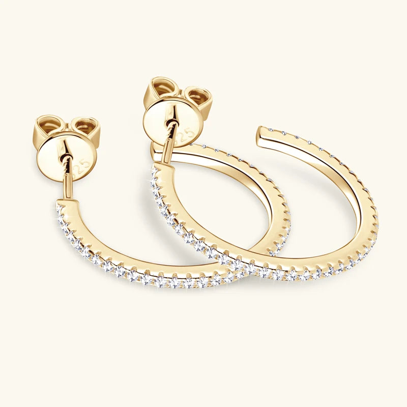 Lynn's C-shaped Moissanite Earrings