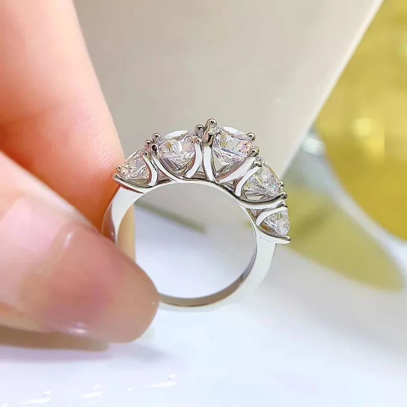 Five Stone tcw3.6ct Moissanite Ring
