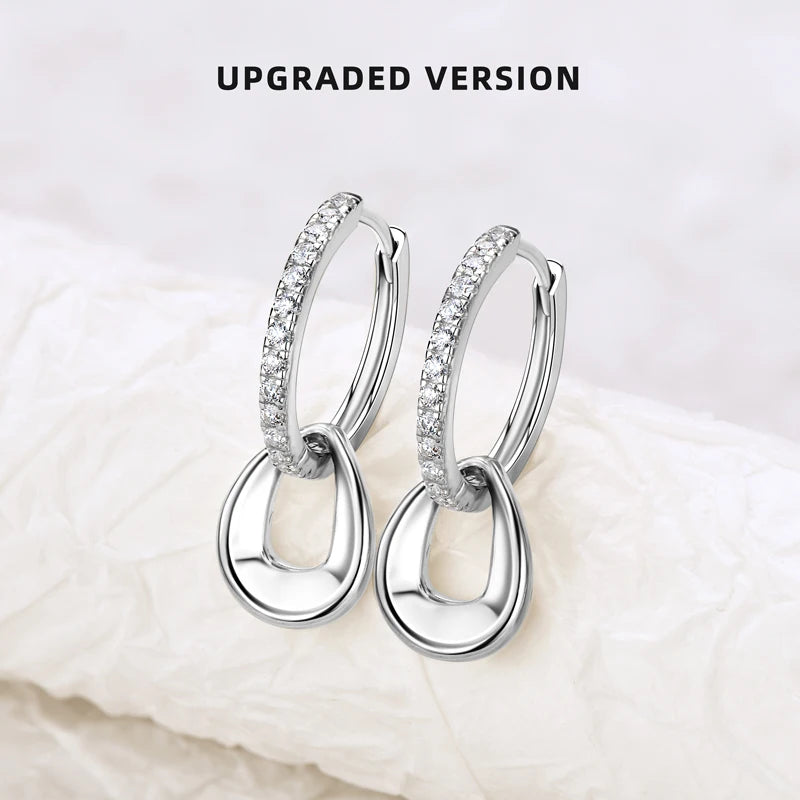 Gold Plated Moissanite Hoops Earrings