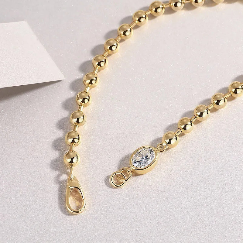 Cuban Golden Beads Moissanite Bracelets